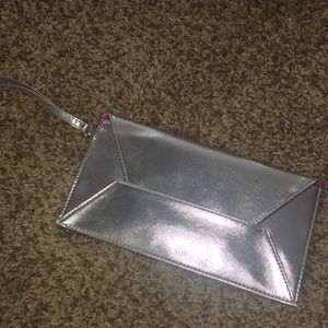 silver clutch bag